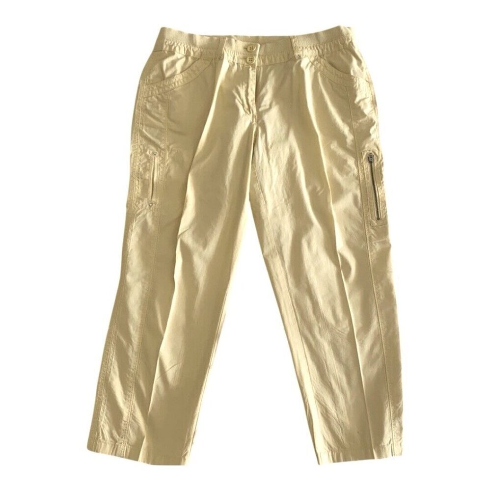 Chicos Womens Classic Capri~Size 0.5 (S/6)~Yellow Elastic Waist Pants L11 23
